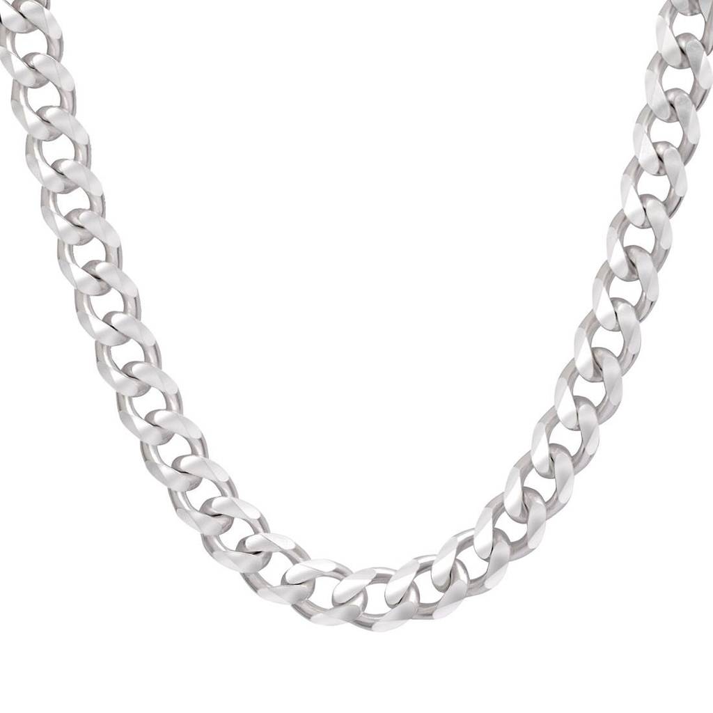 The Classic Silver-Plated Linkage 925 Sterling Silver Chain For Him 24 Inches : CH-10048-S-24-INCH