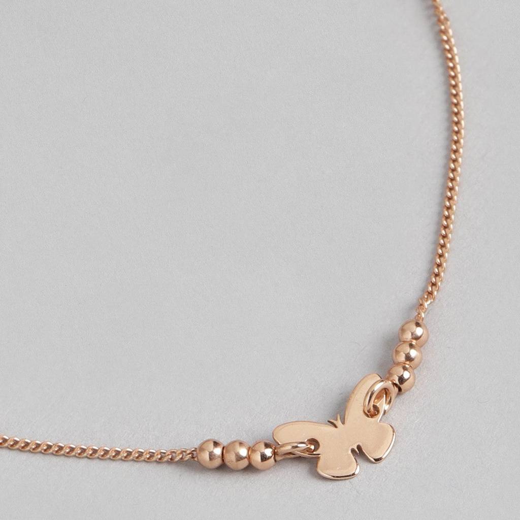 Fluttering Elegance Rose Gold-Plated 925 Sterling Silver Bracelet : BR-80233-RG