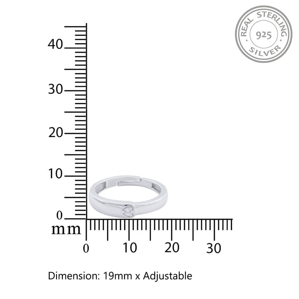 Silver Solitaire Classic Love Ring For Girls : ZLCPLR-1014-WW