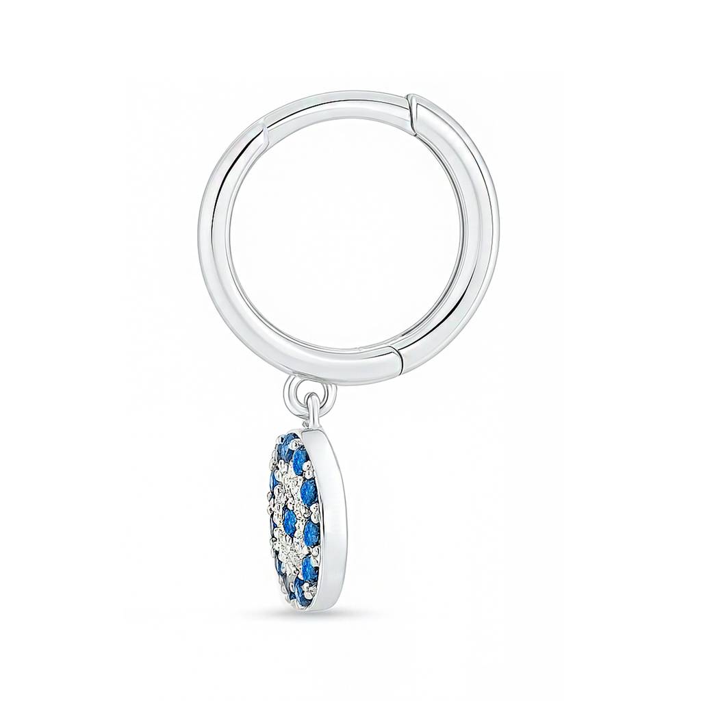 Forever Safe Silver Hoop Rhodium Plated Earrings : EAR-21009-R
