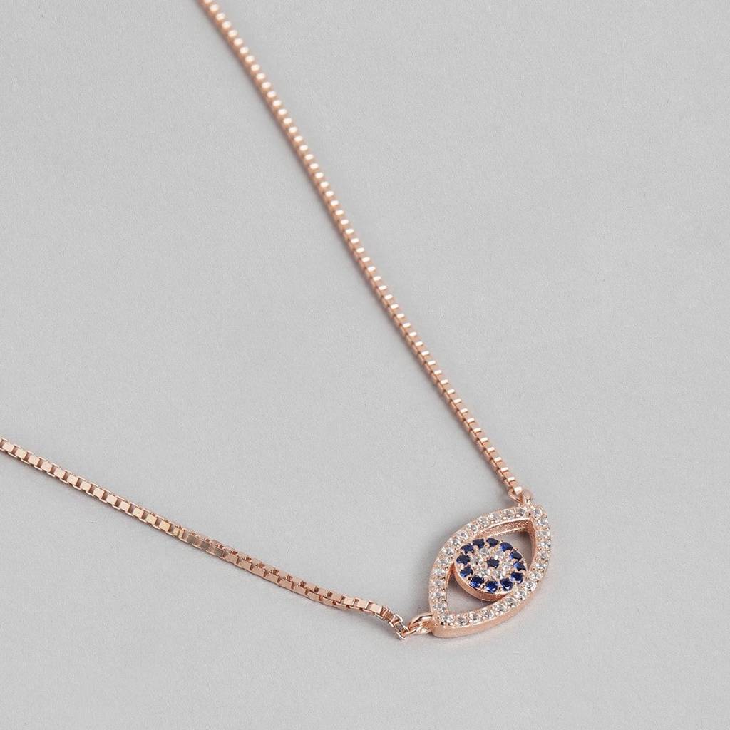 Evil Eye 925 Silver Rose Gold Necklace : NL-30074