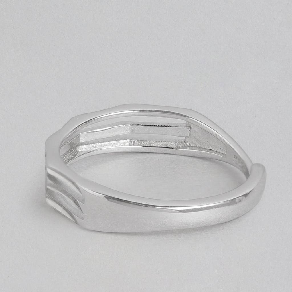 3 Lines 925 Sterling Silver Unisex Ring (Adjustable) : RNG-40079