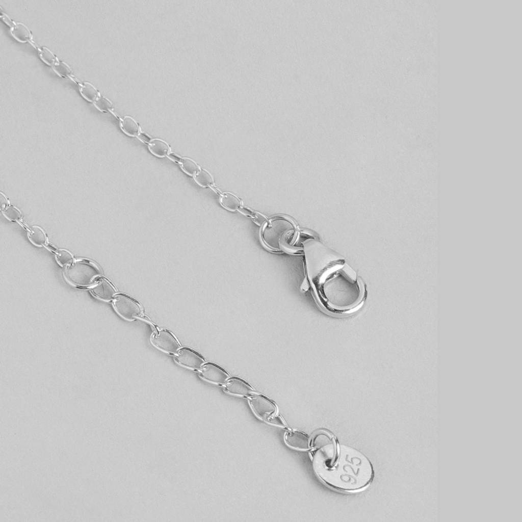 Leafy Glamour 925 Sterling Silver Bracelet With Cubic Zirconia : BR-80201