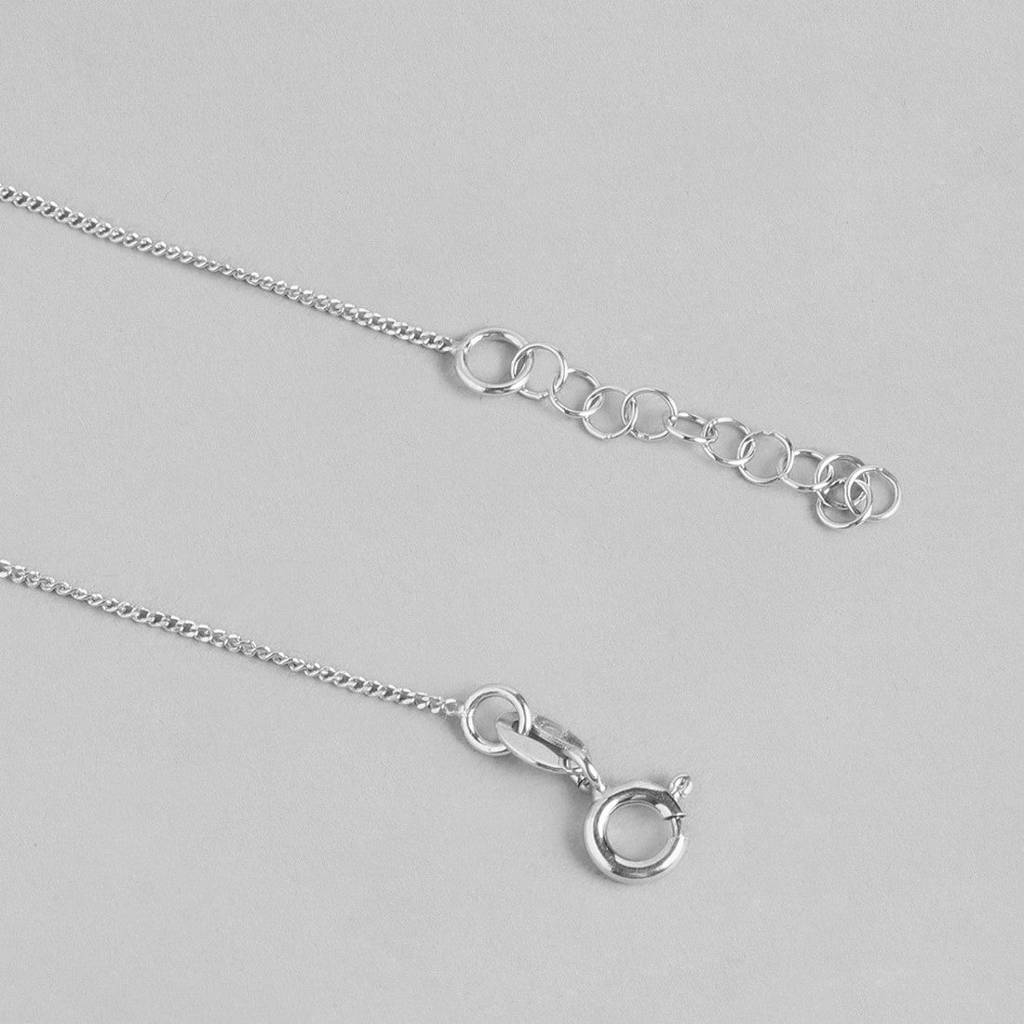 White Pearl Rhodium Plated 925 Sterling Silver Chain Anklet : ANK-60260-PAIR