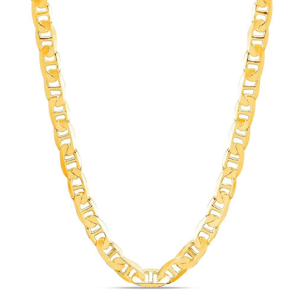 Refined 925 Sterling Silver Men'S Linked Gold Plated Chain : CH-10065-G-20-INCH