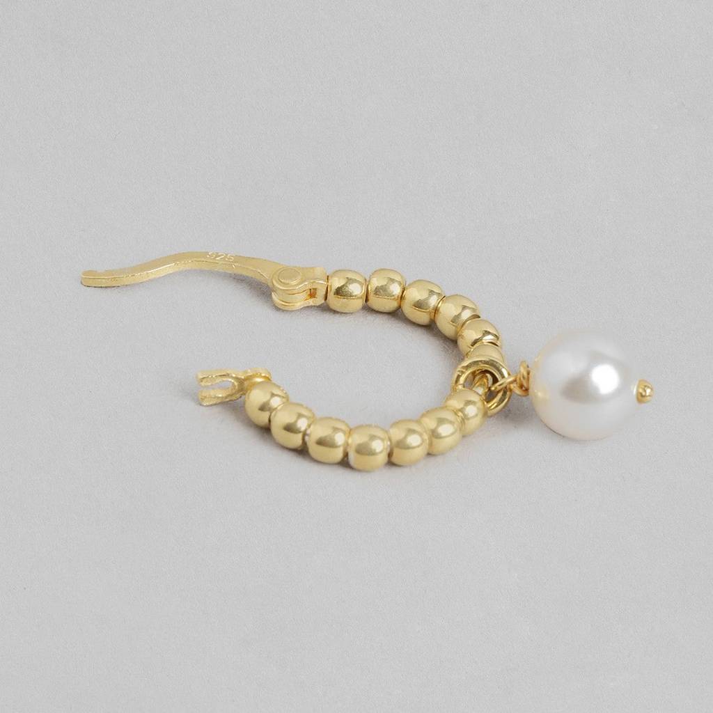 Single Pearl Drop Gold Plated Earring : EAR-20262