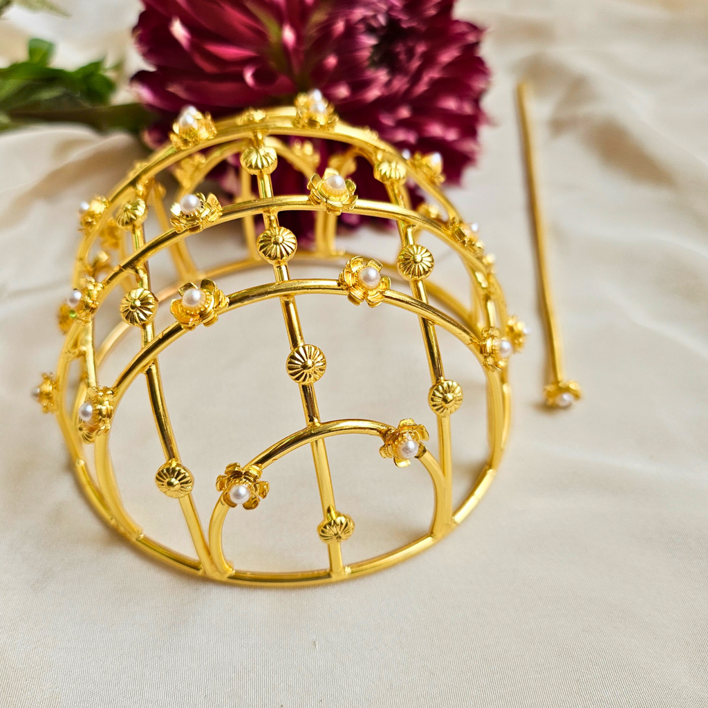 Pearl Motif Hair Bun Cage Accessory : HB006