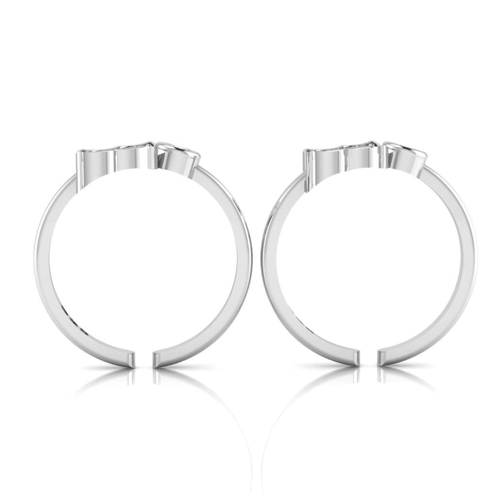 Iski Uski 925 Sterling Silver Butterfly Cz Toe Rings