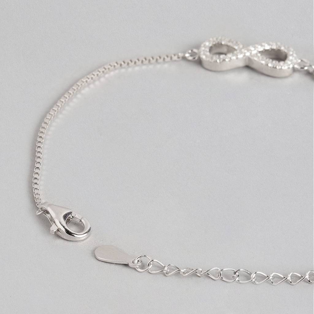 Silver Minimal Infinity 925 Silver Bracelet : BR-80073