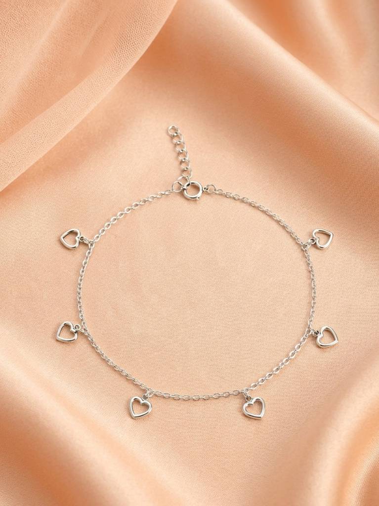 The Hearts Aflame Dangle Anklet : AK1150