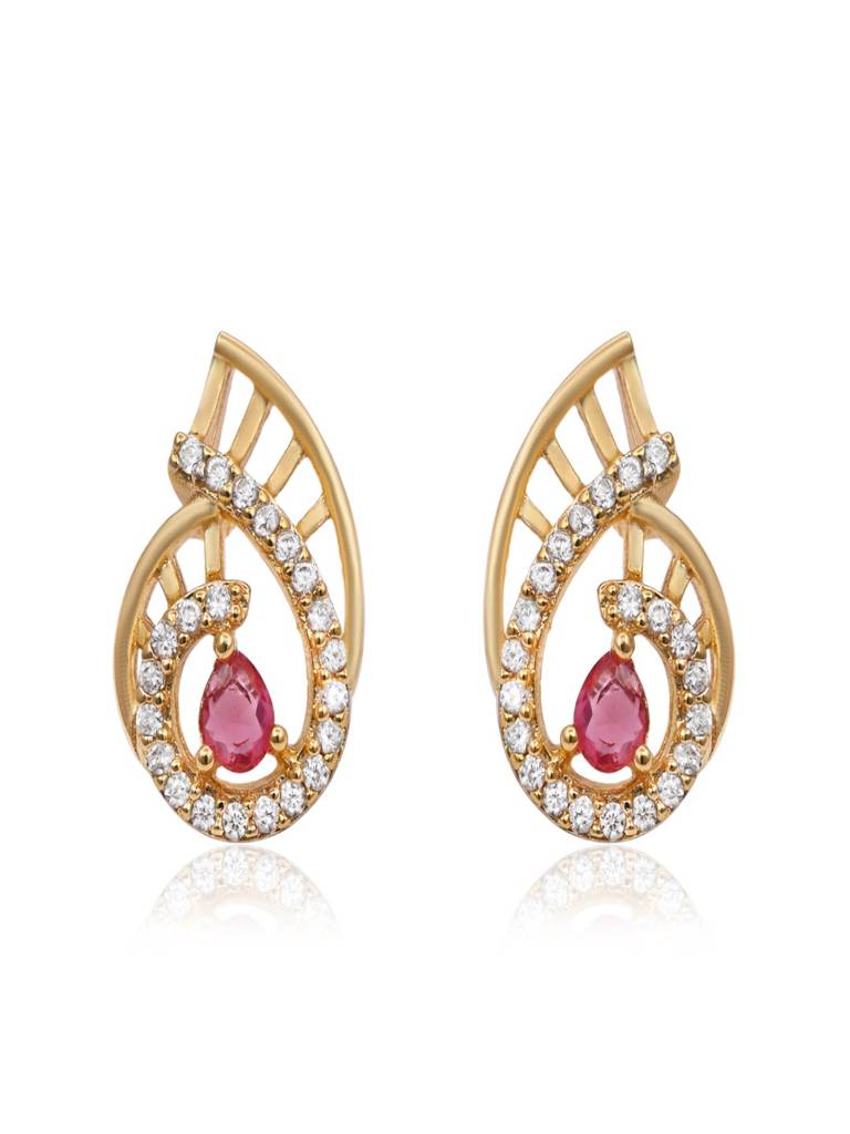 Rose Gold Plated Luminous American Diamond Studded Swirl Design Pendant Set Anti Allergenic : SJCCUPS0187