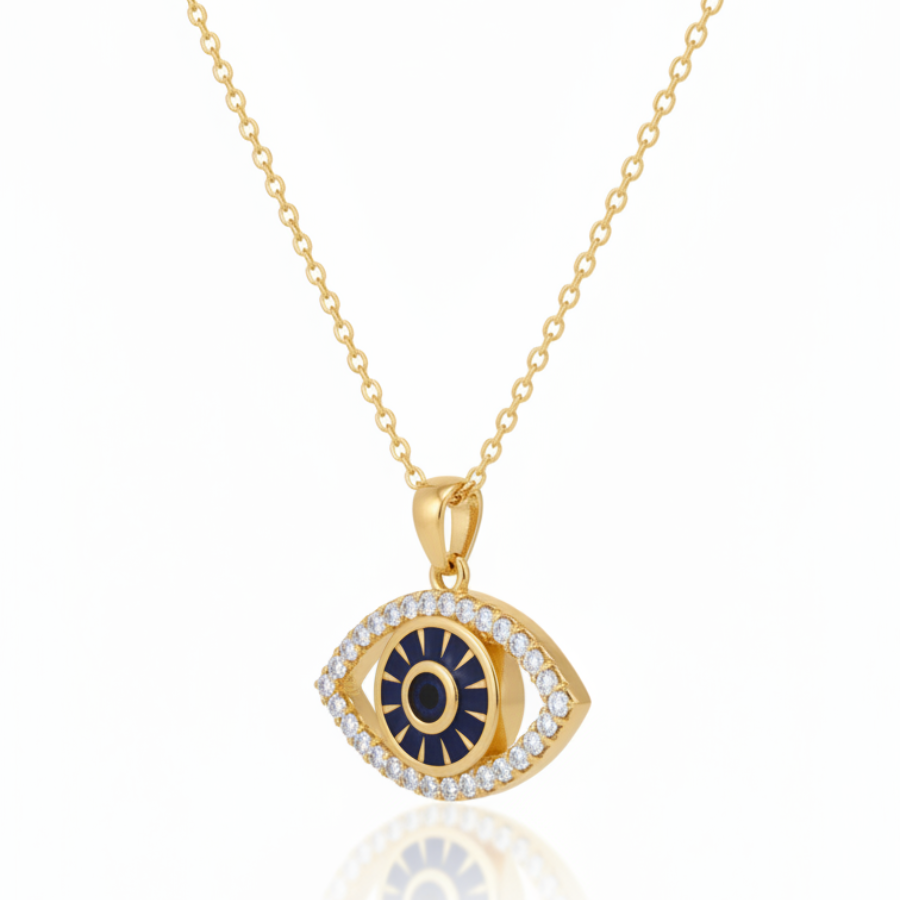 Big Evil Eye Necklace For Women | Bold Protective Evil Eye Pendant Jewellery : 6993088811