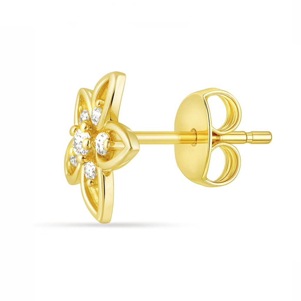 Zavya Love And Bloom X A Little Daily Delight Stud Gold Plated Earrings : EAR-21022-G-FLoral