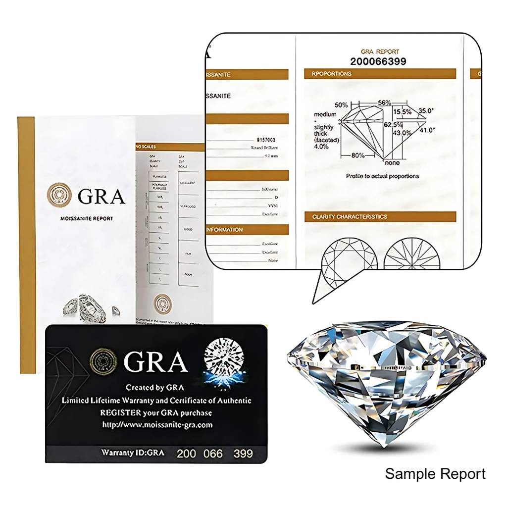 925 Sterling Silver 1 Ct. Gra Certified Moissanite Ring, Gift For Wife, Mother, Sister : BRDAMSR1C