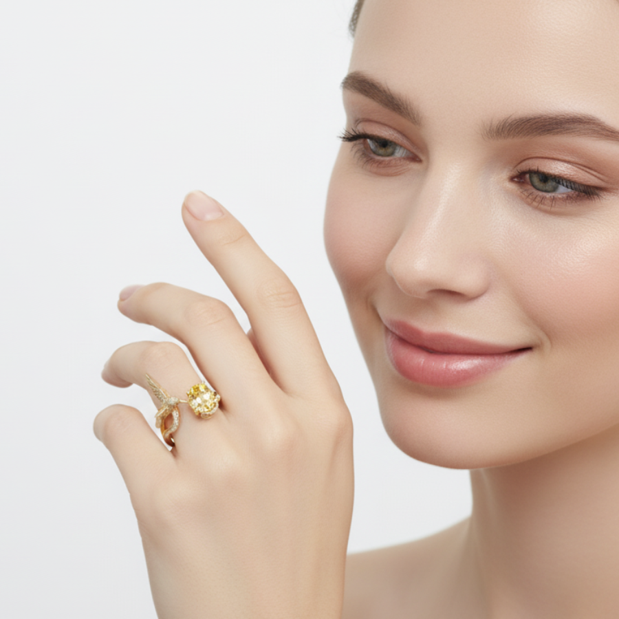 Bird Wing 18K Gold Plated Ring For Women | Freedom Inspired Open Design Ring : 5994359878