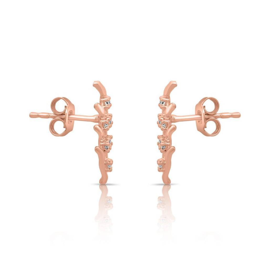Quirky Designed Rose Gold Plated 925 Sterling Silver Jewellery Set : EAR-20836-RG