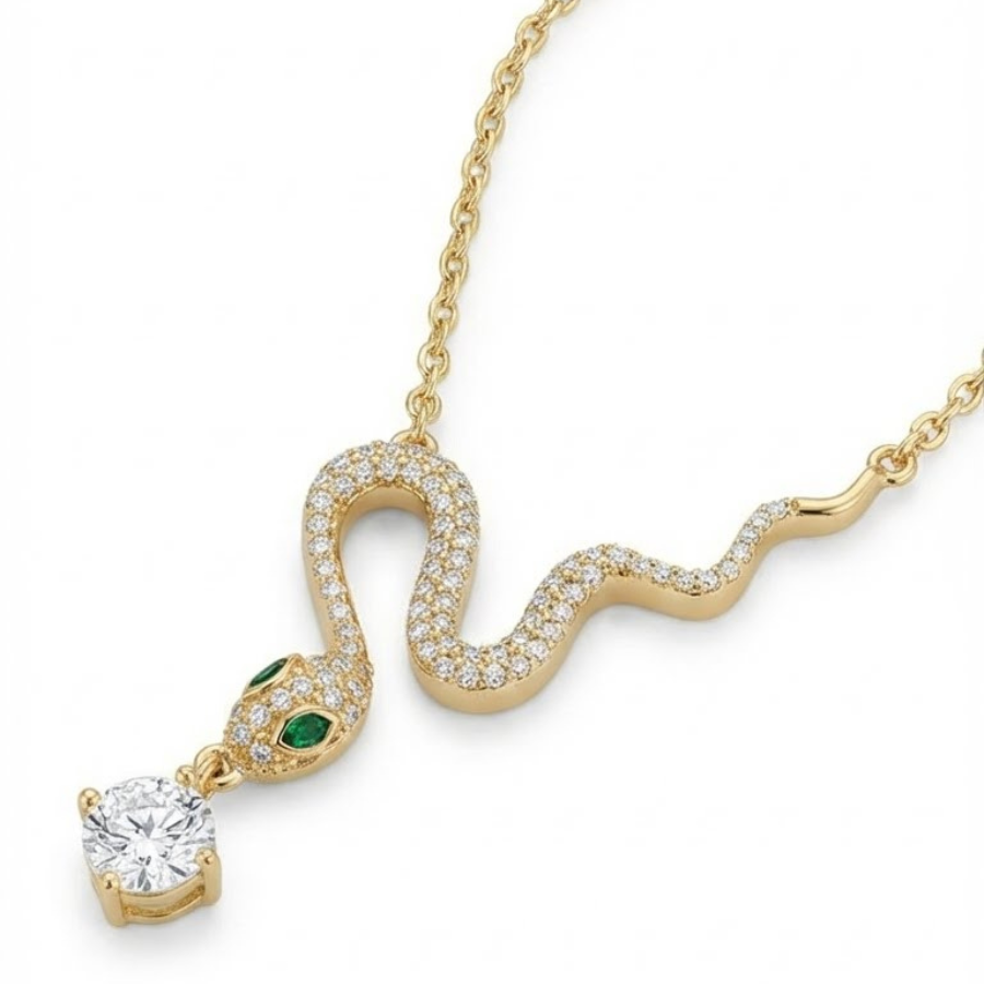 Dainty Snake Pendant Necklace For Women – Elegant Minimal Snake Design With Sleek Modern Finish | Premium Contemp : 6956550090