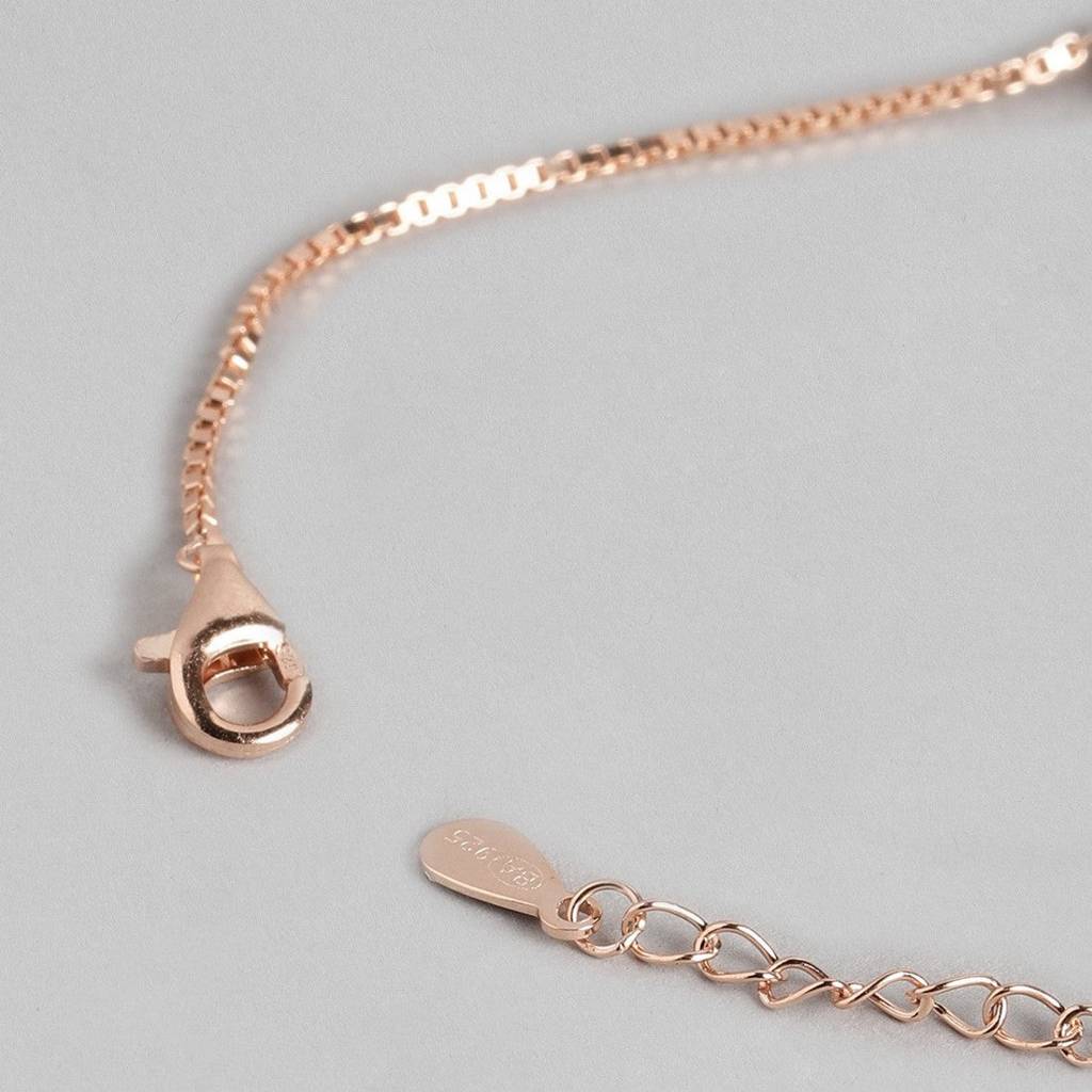 Rose Gold Minimal Infinity 925 Silver Bracelet : BR-80072