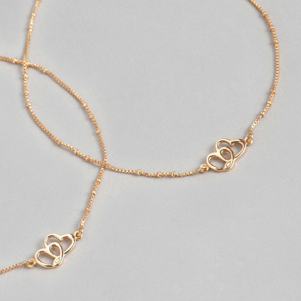 Hearts Rose-Gold Plated 925 Anklet : ANK-60131-PAIR