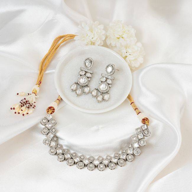 Lunar Glint Polki Necklace : PA-276