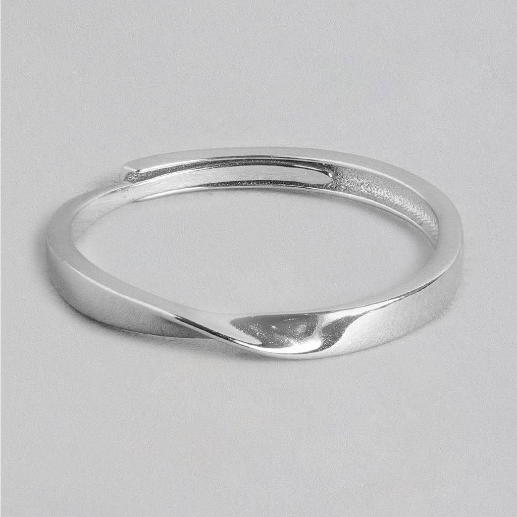 Cut Class Rhodium Plated 925 Sterling Silver Ring For Him (Adjustable) : RNG-40063