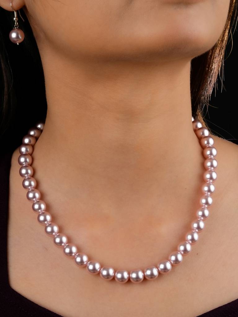 Passion Pink Pearls Necklace Set : PRMBS14