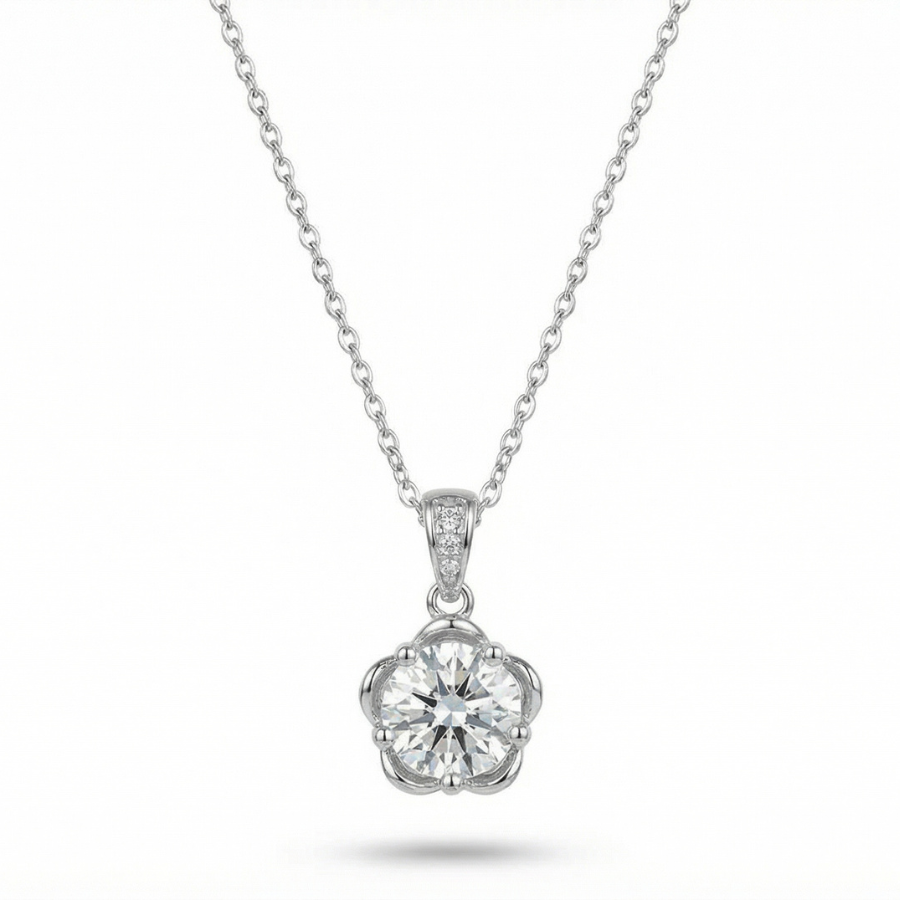 Royal Solitaire Necklace For Women | Classic Solitaire Crystal Pendant Jewellery : 7593660656