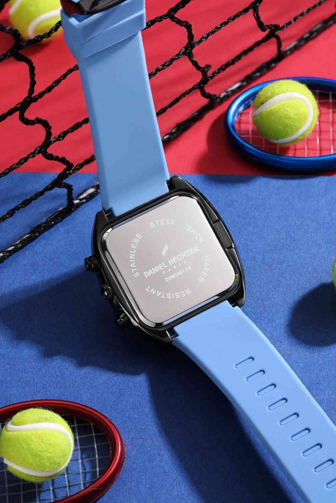 Daniel Hechter Paris Bercy Collection Modern Multi Functional Watch For Men With Square Dial And Silicon Band-Dhm : DHM1001-10