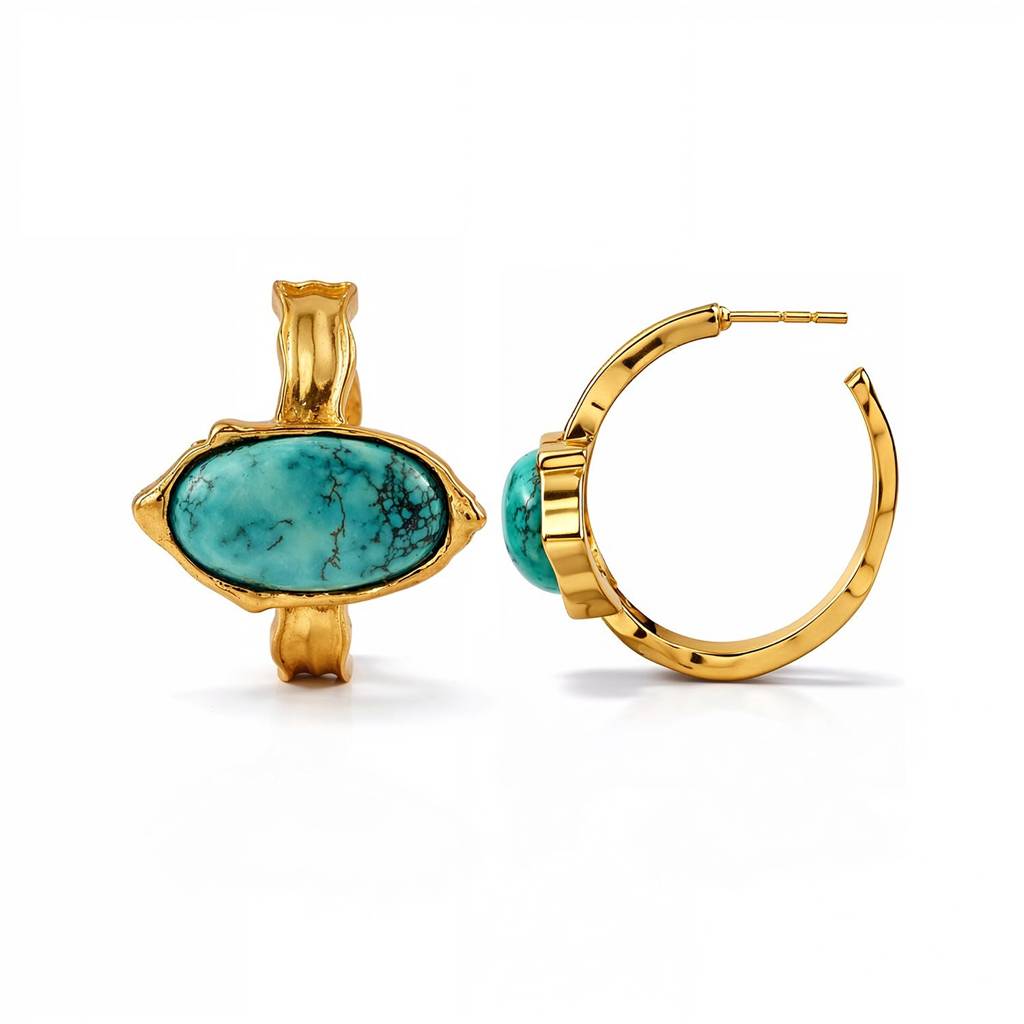 Turquoise Eye Drop Earrings : AWE-406