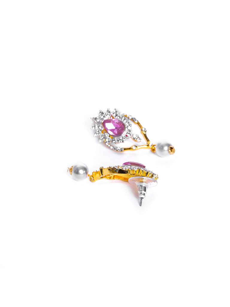 Estele Gold & Rhodium Plated Versatiloe Pearl Jewellery Set For Women : 9056NKER
