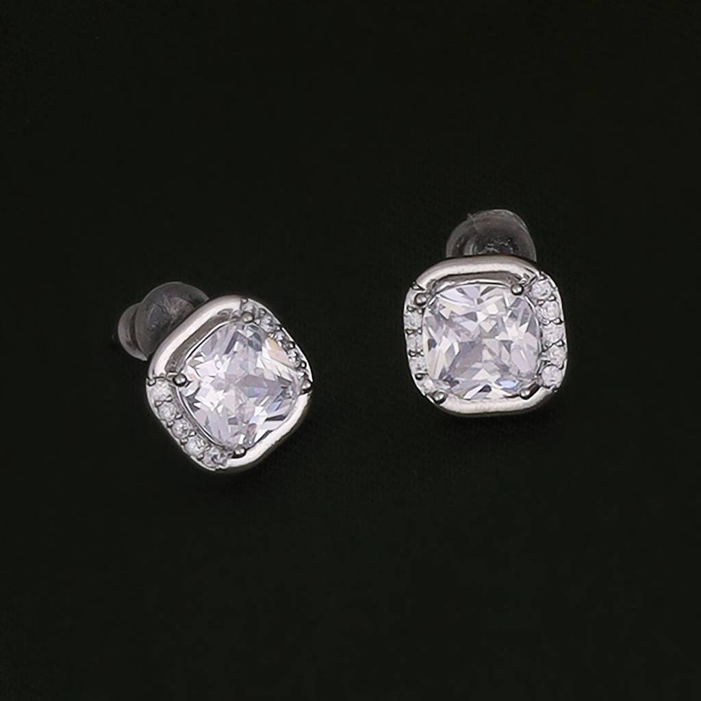 Excellent Center Studded Cz Silver And Gold Plated Combo Set Of 2 Stud Earring For Women : 78SE06_90SE63