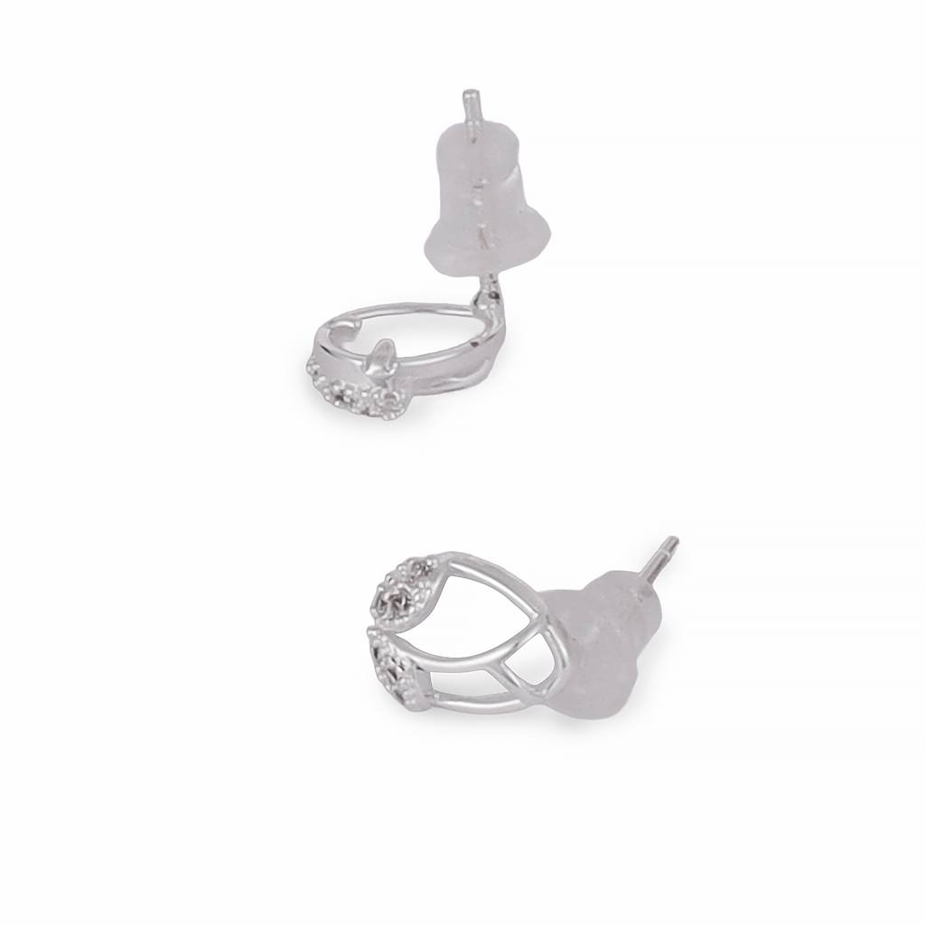 Pleasant Oval Shape Silver Plated Stud Earring For Women : 90SE70