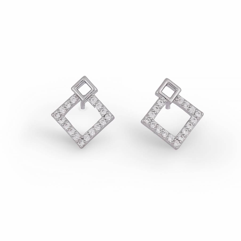 Desirable Round Shape Silver Plated Combo Set Of 2 Stud Earring For Women : 90SE89_90SE72