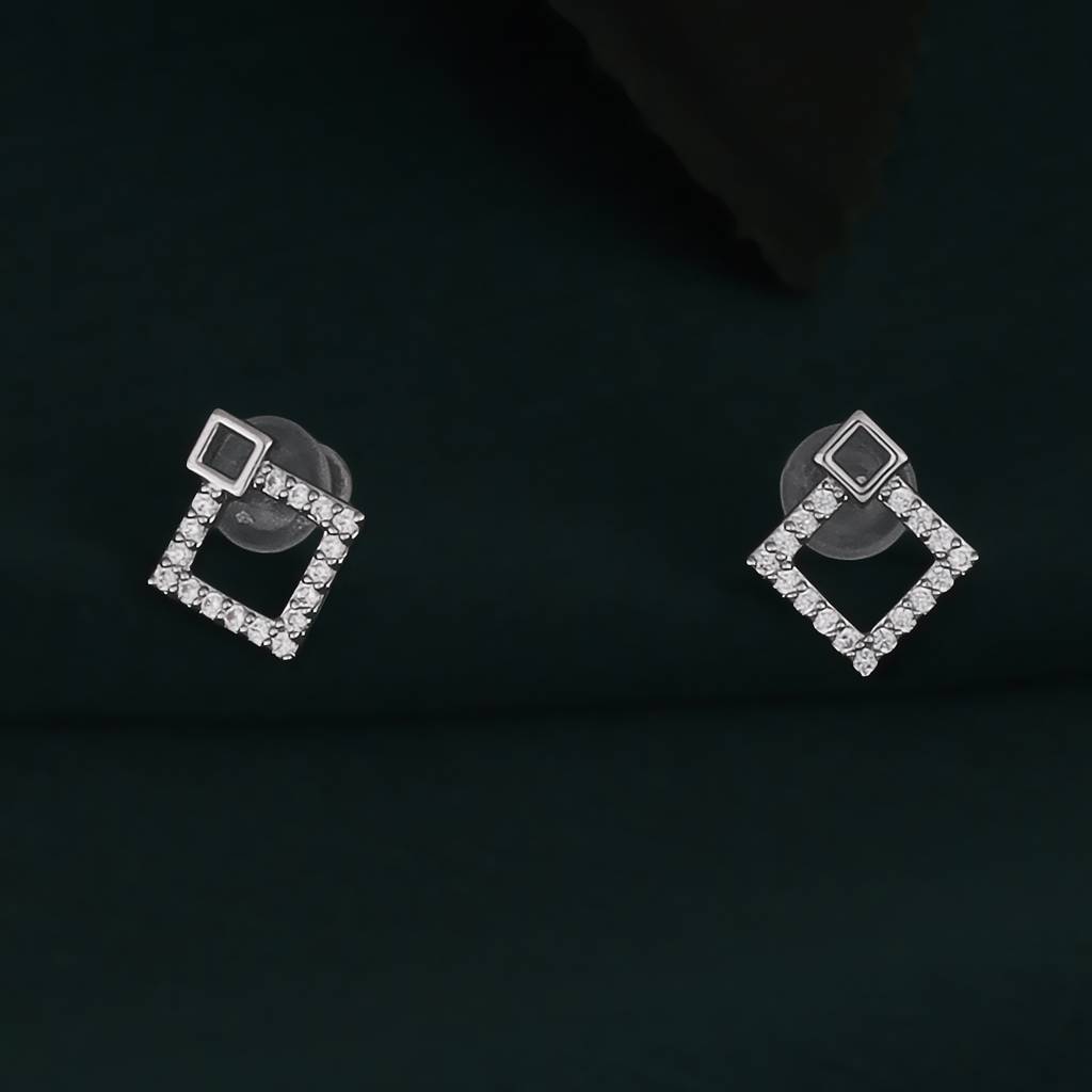 Desirable Round Shape Silver Plated Combo Set Of 2 Stud Earring For Women : 90SE89_90SE72