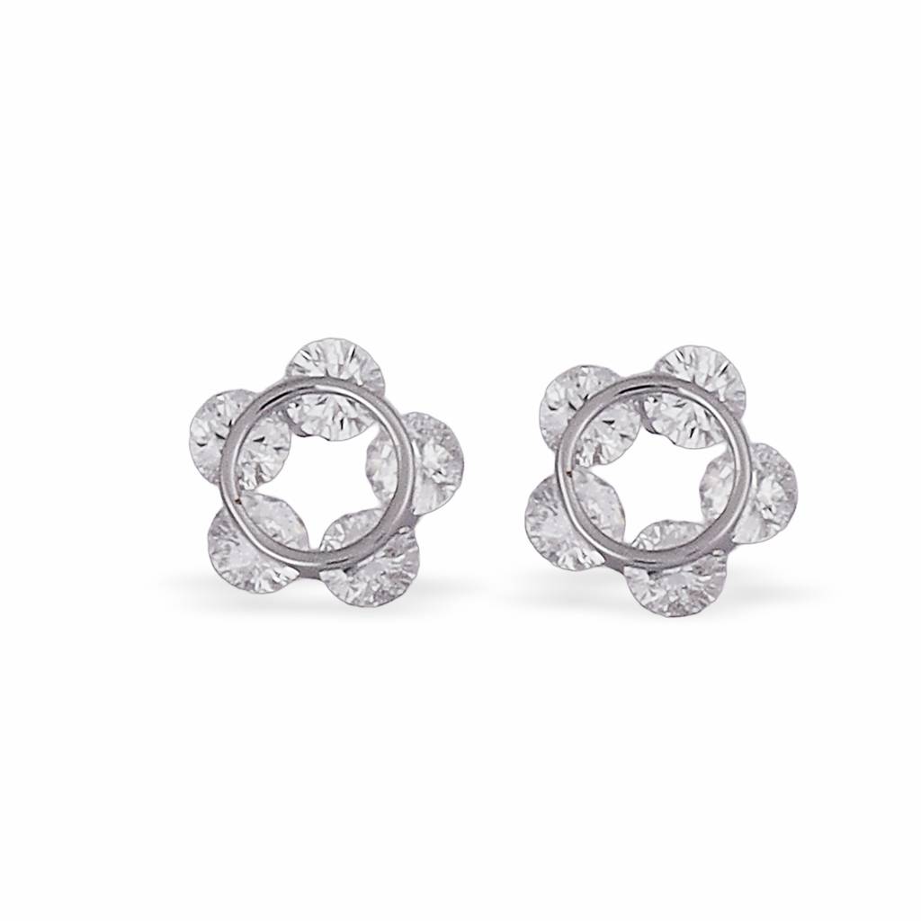Desirable Round Shape Silver Plated Combo Set Of 2 Stud Earring For Women : 90SE89_90SE72