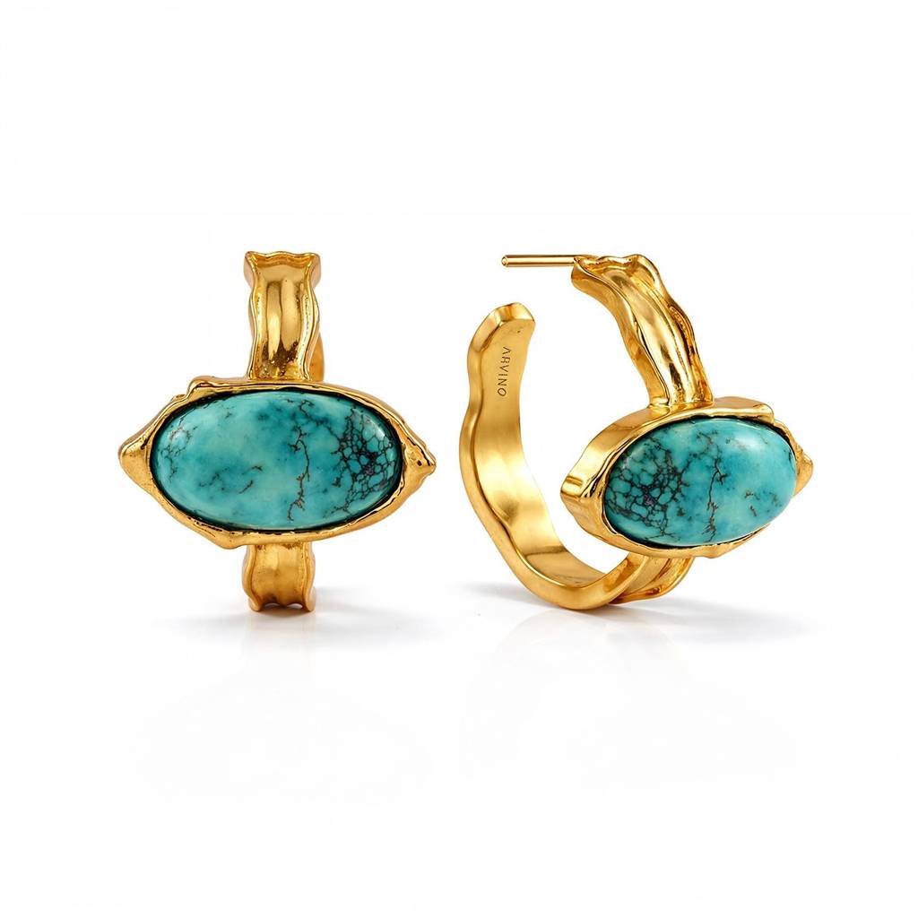 Turquoise Eye Drop Earrings : AWE-406
