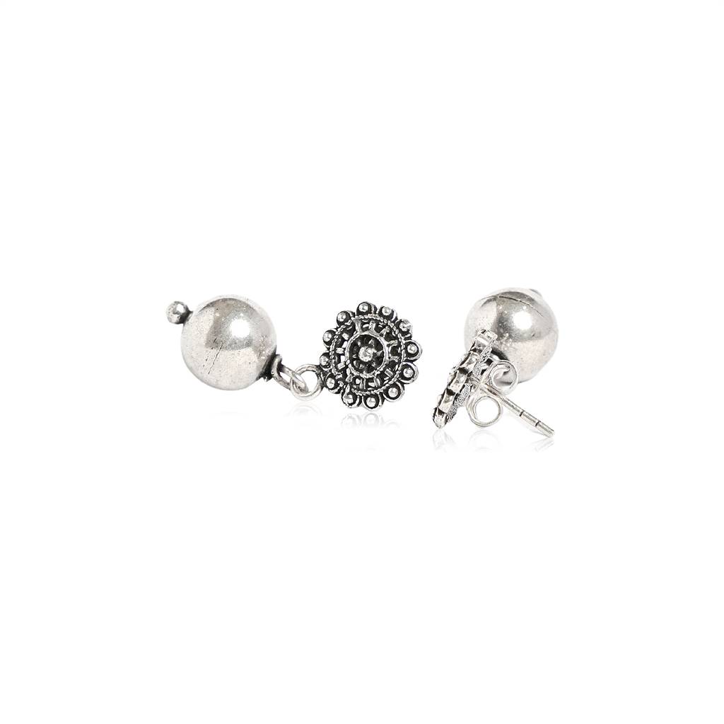 925 Pure Silver Traditional Ethnic Small Studs | Tiny Cute Studs Earrings : TWP1068