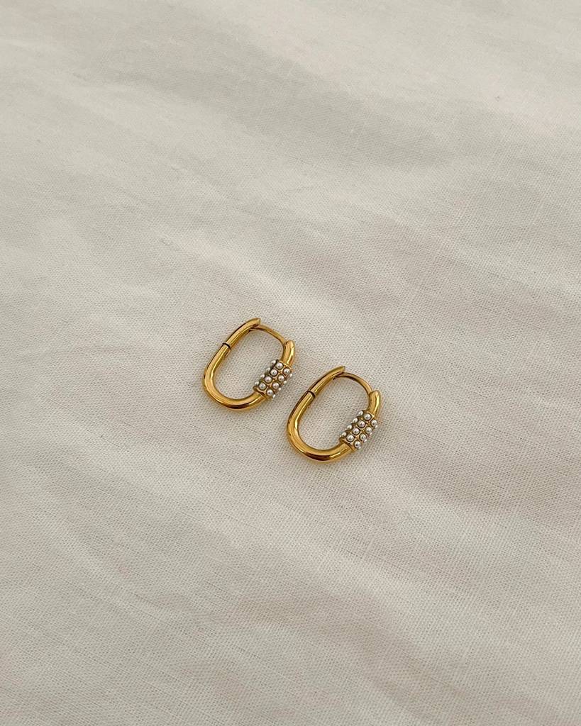 18K Gold Plated Freya Pearl Earrings : E59