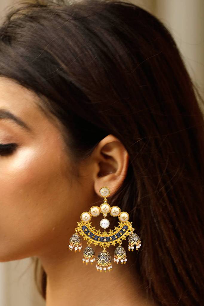 Paisley Blue Jhumkas : 6758ERJ