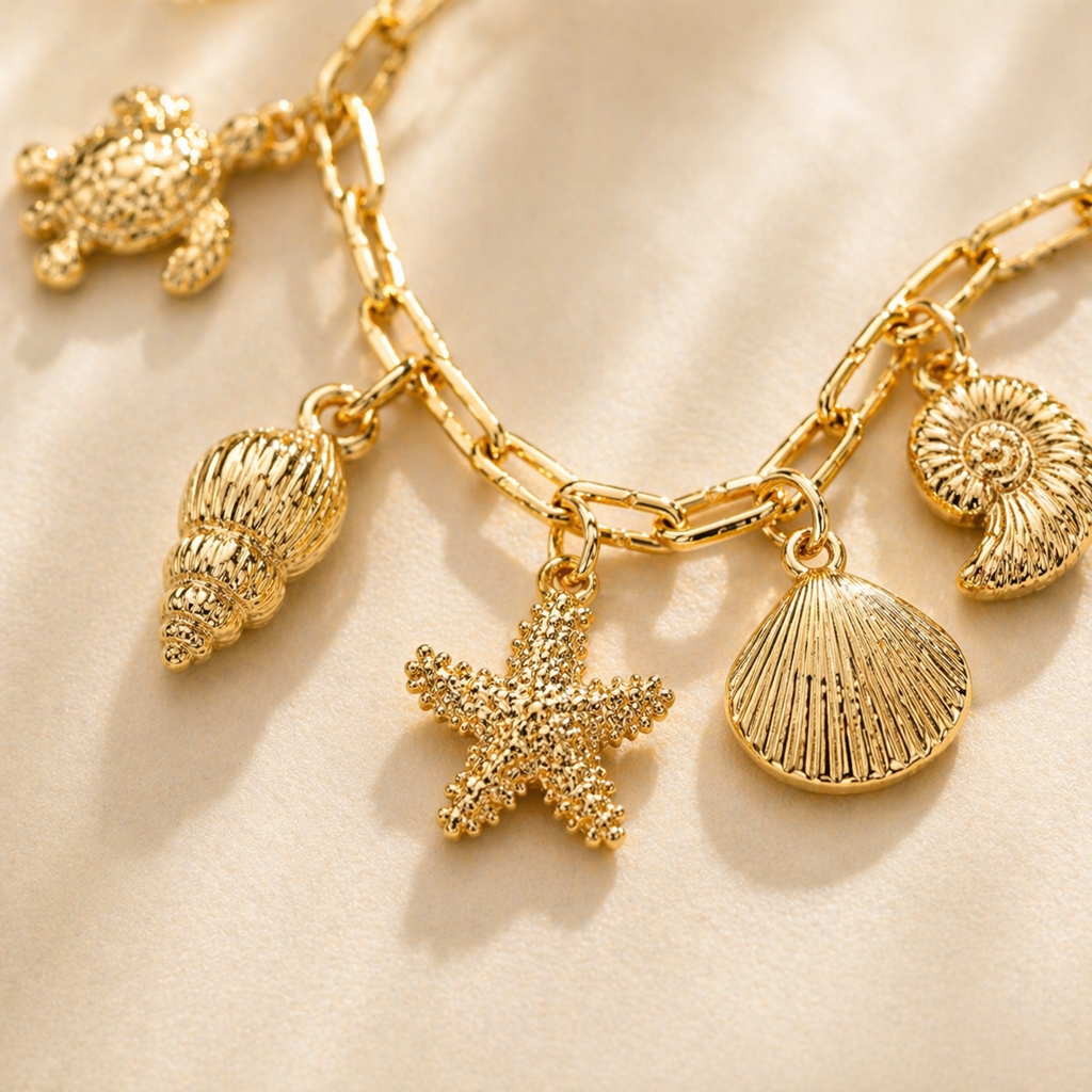 Ocean Treasures Charm Statement Necklace : Le236