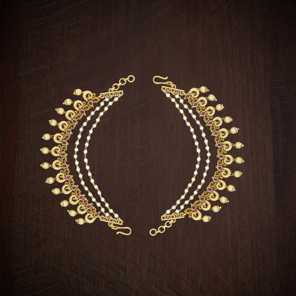 Sacred Craft Temple Jewellery Ear Chain | Antique Bridal Collection : V-1297