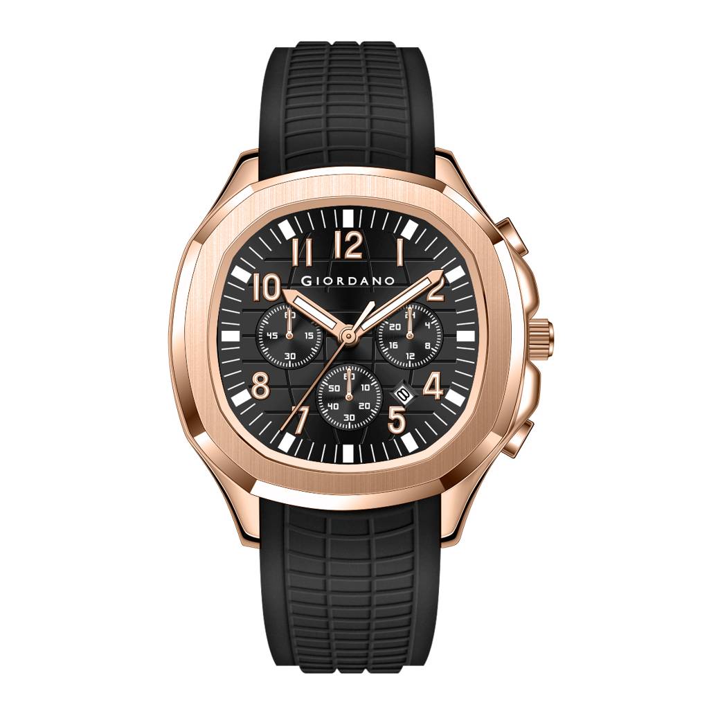 Giordano Precision And Comfort Multi Function Watch For Men With Textured Dial & Trendy Silicone Band : GZ-50143-02