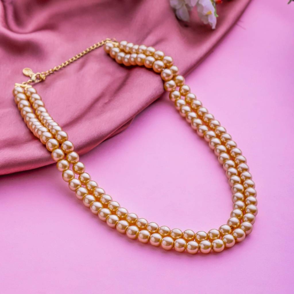 Estele Gold Plated Eye Catching Pearl Necklace For Women : 9967-IG-NKNK