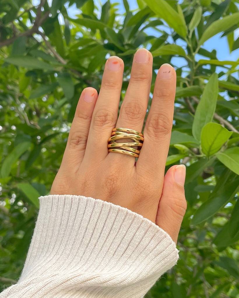 18K Gold Plated Jo Statement Ring : R35Size6