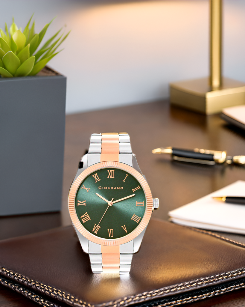 Giordano Classic Formal Analog Watch For Men With Stainless Steel Strap And Roman Numeric Indices -Gz-50112 : GZ-50112-55