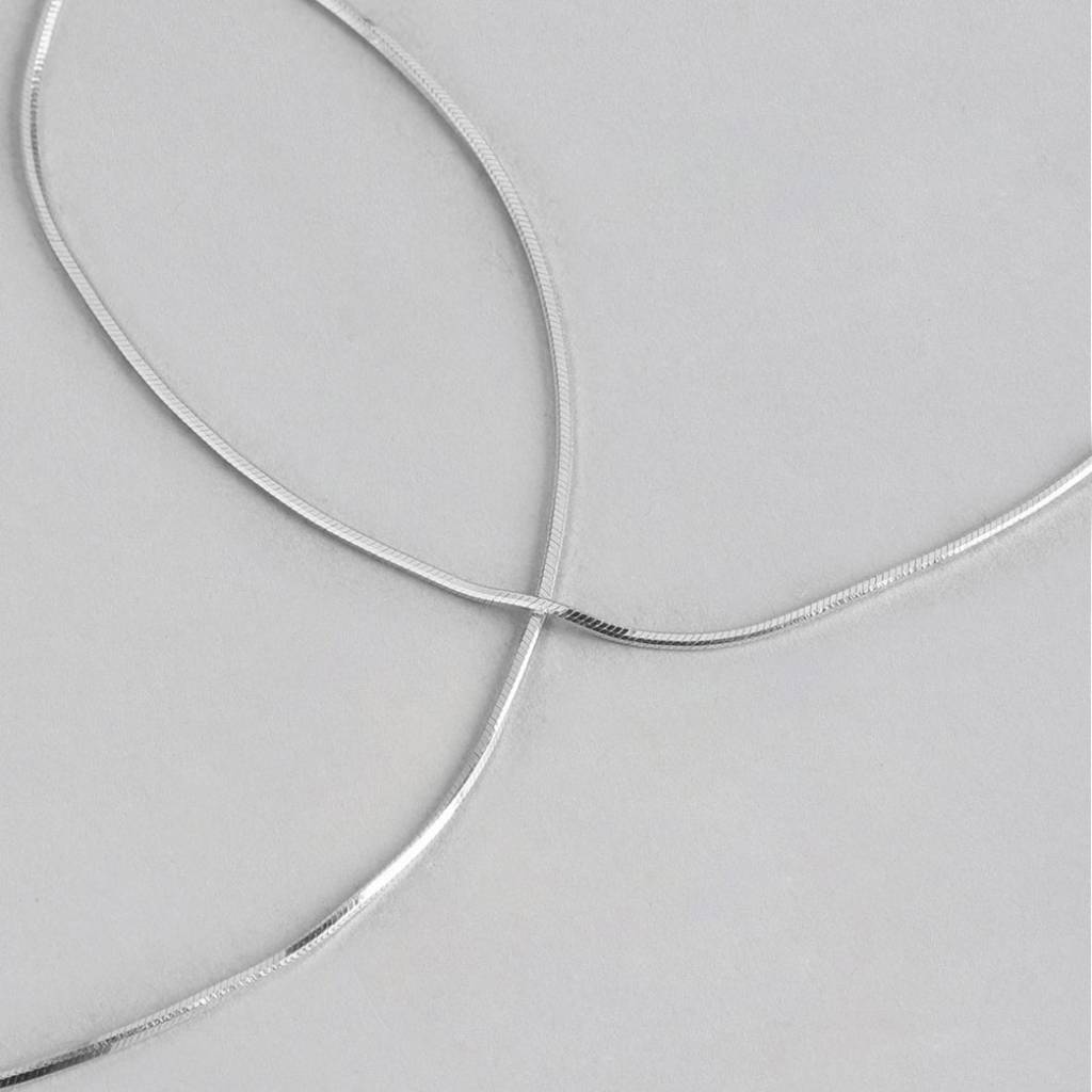 Minimal Rhodium Plated 925 Sterling Silver Chain Anklet : ANK-60026-PAIR