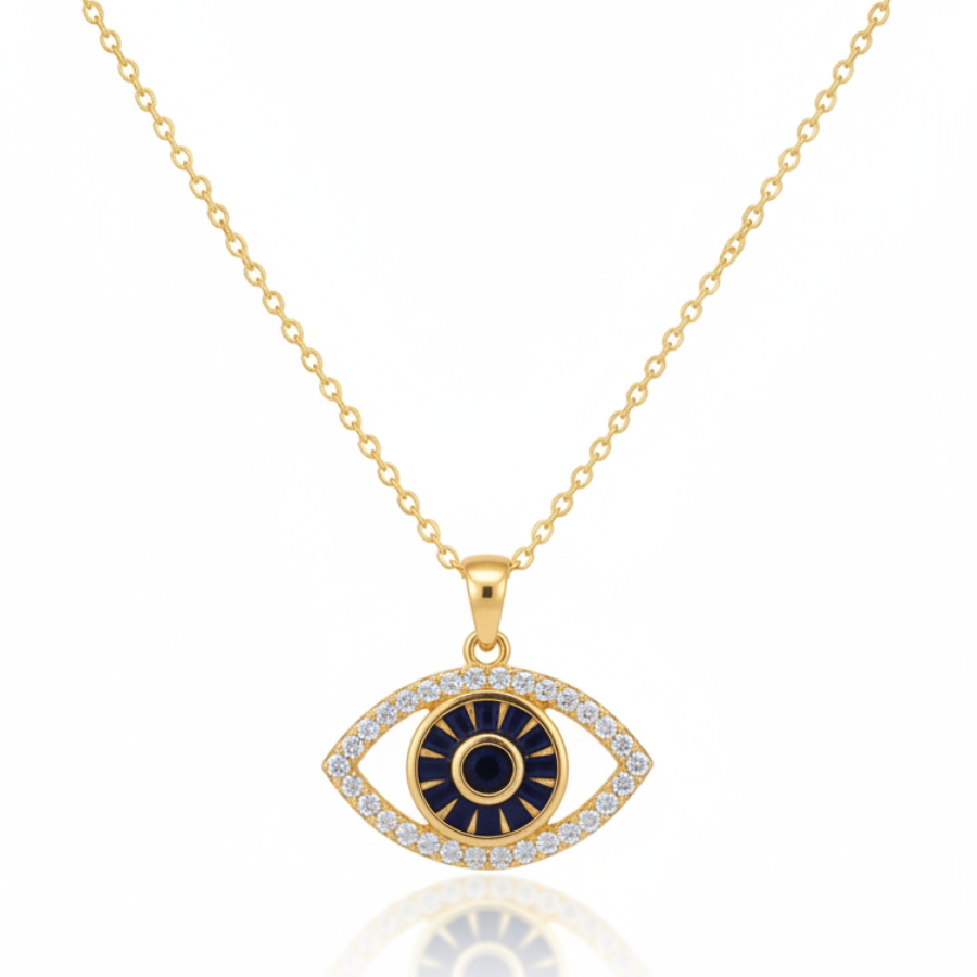 Big Evil Eye Necklace For Women | Bold Protective Evil Eye Pendant Jewellery : 6993088811