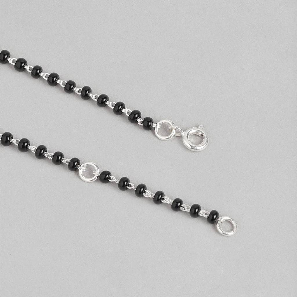 Divine Union Rhodium-Plated 925 Sterling Silver Mangalsutra Bracelet : BR-80213-S