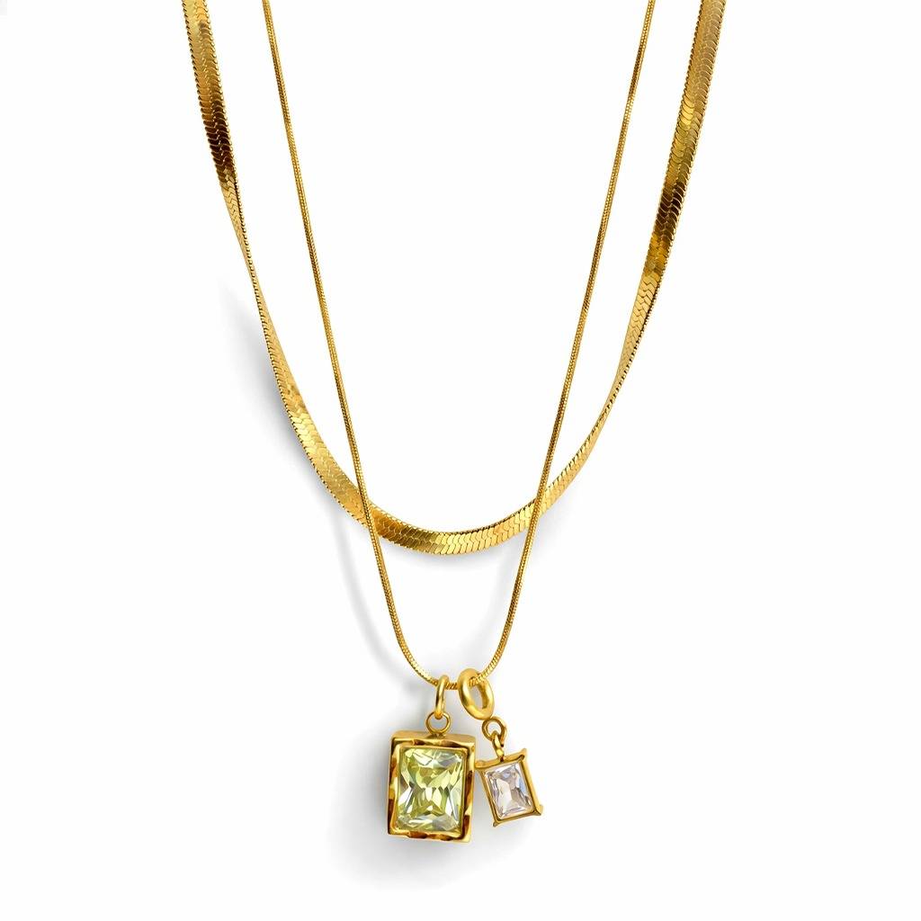 Twintone Forest & Frost Necklace - Skin Safe, Modern Everyday/Occasion : 100518