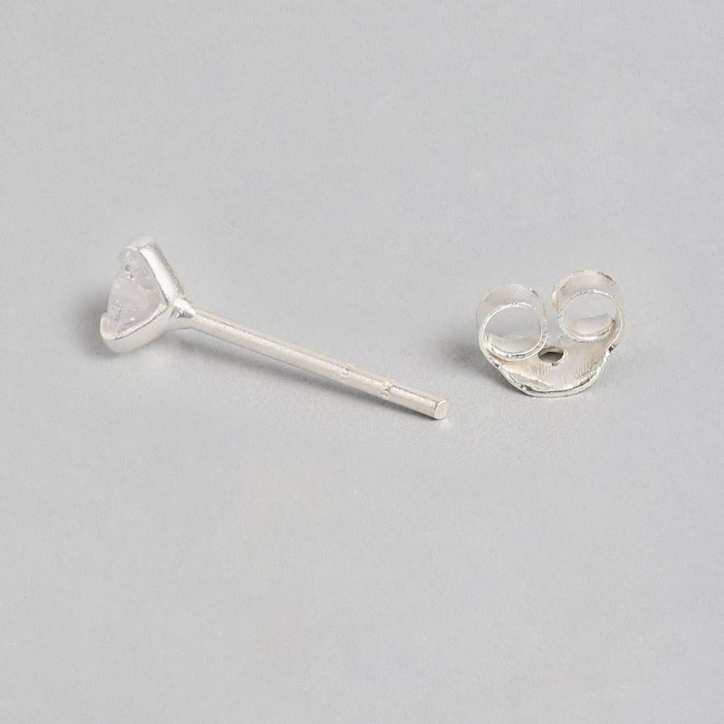 Minimal 925 Silver Earrings, Set Of 4 : CEAR-10005